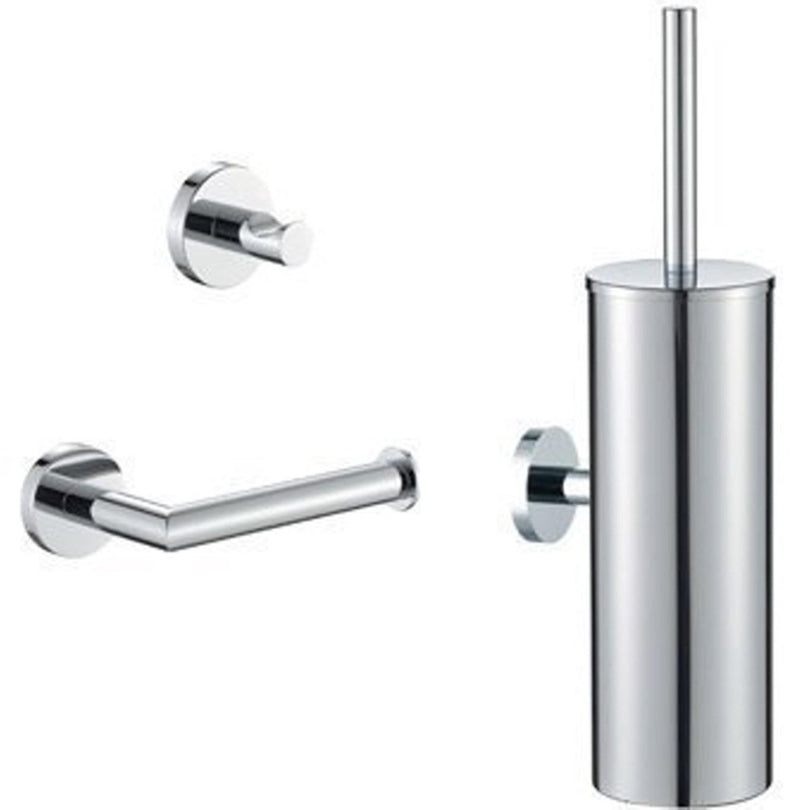 Accessoires pour ensemble de toilettes Plieger Vigo - brosse de toilette - porte-rouleau de papier toilette - crochet à serviette - garantie 10 ans - chrome