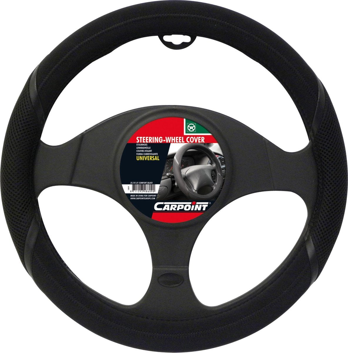 Carpoint housse de volant confort voiture - noir - pour volants d'un diamètre de 37-39 cm
