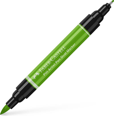 Marqueur de dessin Faber-castell - stylo d'artiste Pitt - marqueur duo - 112 vert feuillu - fc-162112