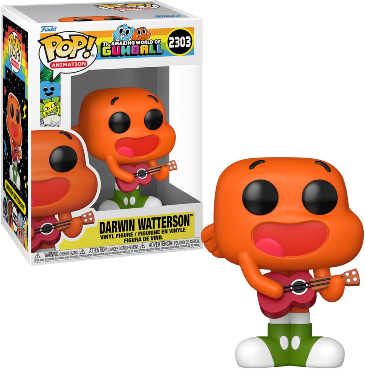 Funko le monde incroyable de gumball pop ! figurine en vinyle d'animation darwin 9 cm
