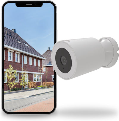 Caméra projecteur extérieure Calex - Caméra de sécurité 2k avec vision nocturne - surveillance pour l'extérieur