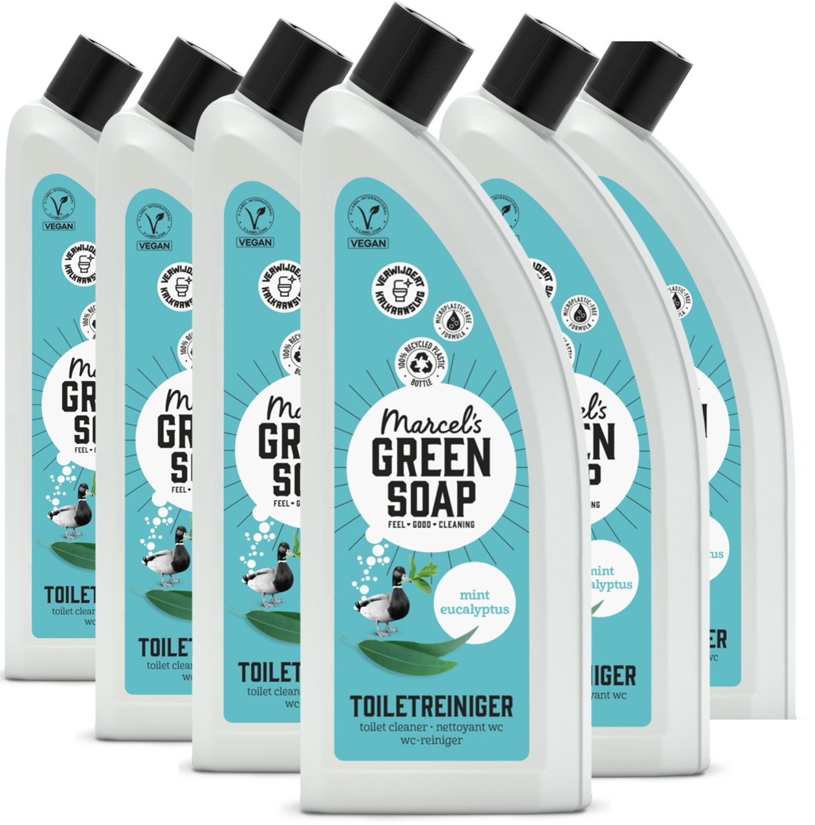 Nettoyant WC au savon vert Marcel's - menthe eucalyptus - 6 x 750 ml