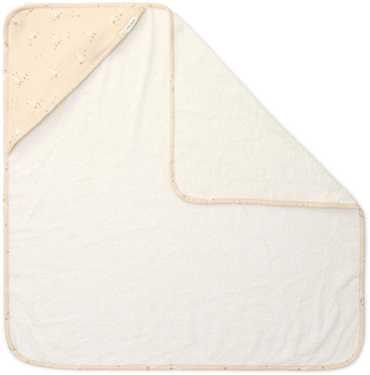Petite cape de bain hollandaise - blanche - 75 x 75 - naturels nouveau-nés - petite oie
