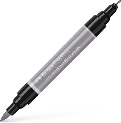 Stylo à dessin Faber-castell - stylo d'artiste Pitt - marqueur duo - 272 gris chaud iii - fc-162272
