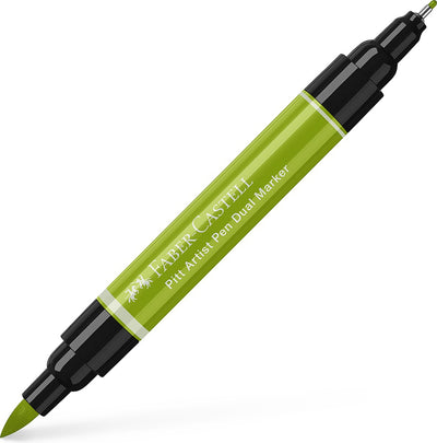 Stylo à dessin Faber-castell - stylo d'artiste Pitt - marqueur duo - 170 vert mai - fc-162170