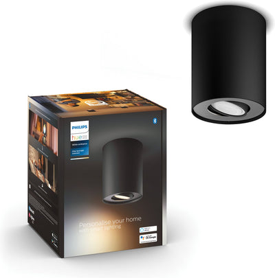 Spot en saillie pilier Philips Hue - lumière blanc chaud à froid - 1 spot - noir - gu10