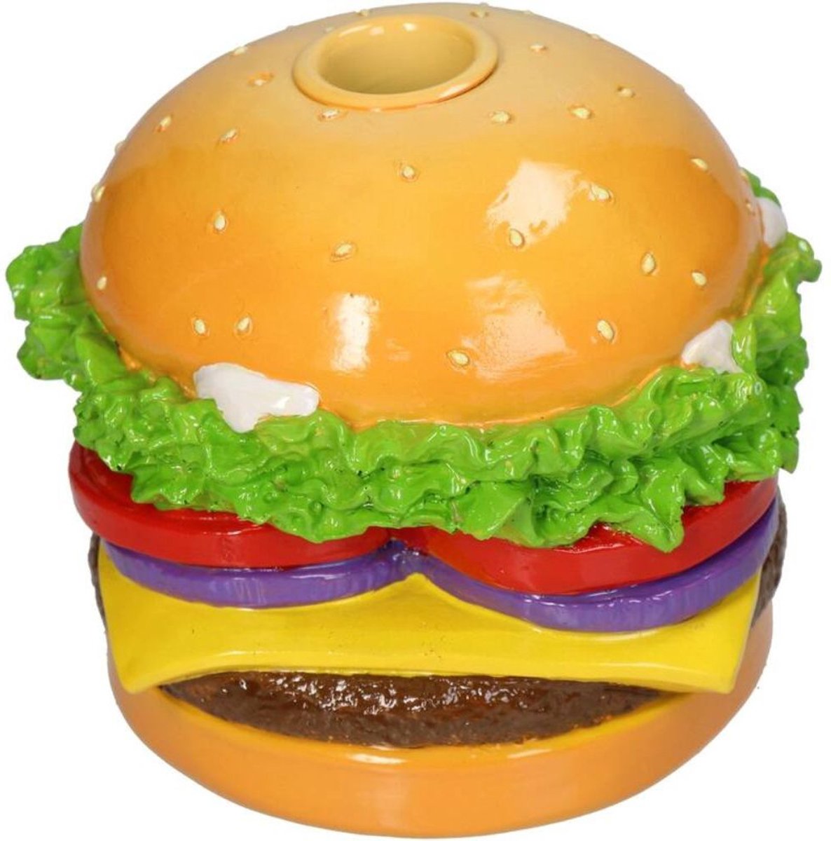 Bougeoir collection Hd hamburger polyrésine 12x12x10cm
