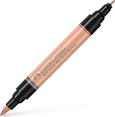 Marqueur de dessin Faber-castell - stylo d'artiste Pitt - 132 beige rouge - duomarkers - marqueur double face - fc-162132