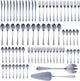 Ménagère Alpina 75 pièces pour 12 personnes – Ménagère en inox – Couteaux Fourchettes Cuillères Cuillères à café Fourchettes à pâtisserie Cuillères à soupe – Vaisselle complète