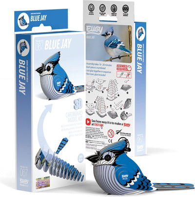 Puzzle 3D Eugy - geai bleu - oiseaux - durable - collectionnez-les tous - 6 ans