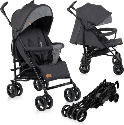 Lionelo irma - buggy - poussette - poussette durable et légère 7kg - convient aux enfants jusqu'à 15 kg - roues à suspension - 360° - de 6 mois à 5 ans - panier de rangement - poignée réglable - système de pliage rapide - taille compacte - moustiquaire