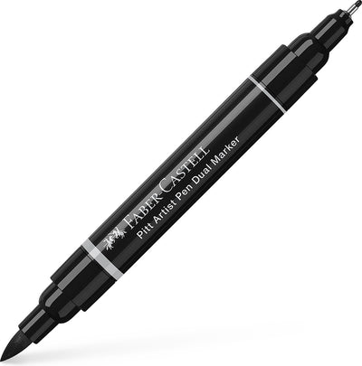 Stylo à dessin Faber-castell - stylo d'artiste Pitt - marqueur duo - 199 noir - fc-162199