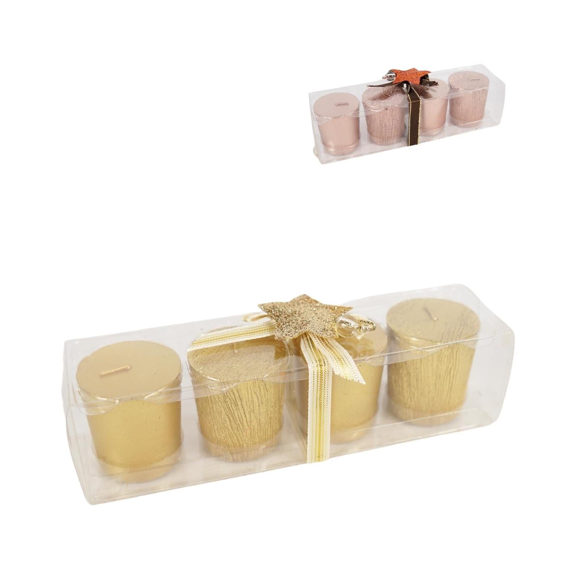 Bougies paillettes métallisées 5cm lot de 4