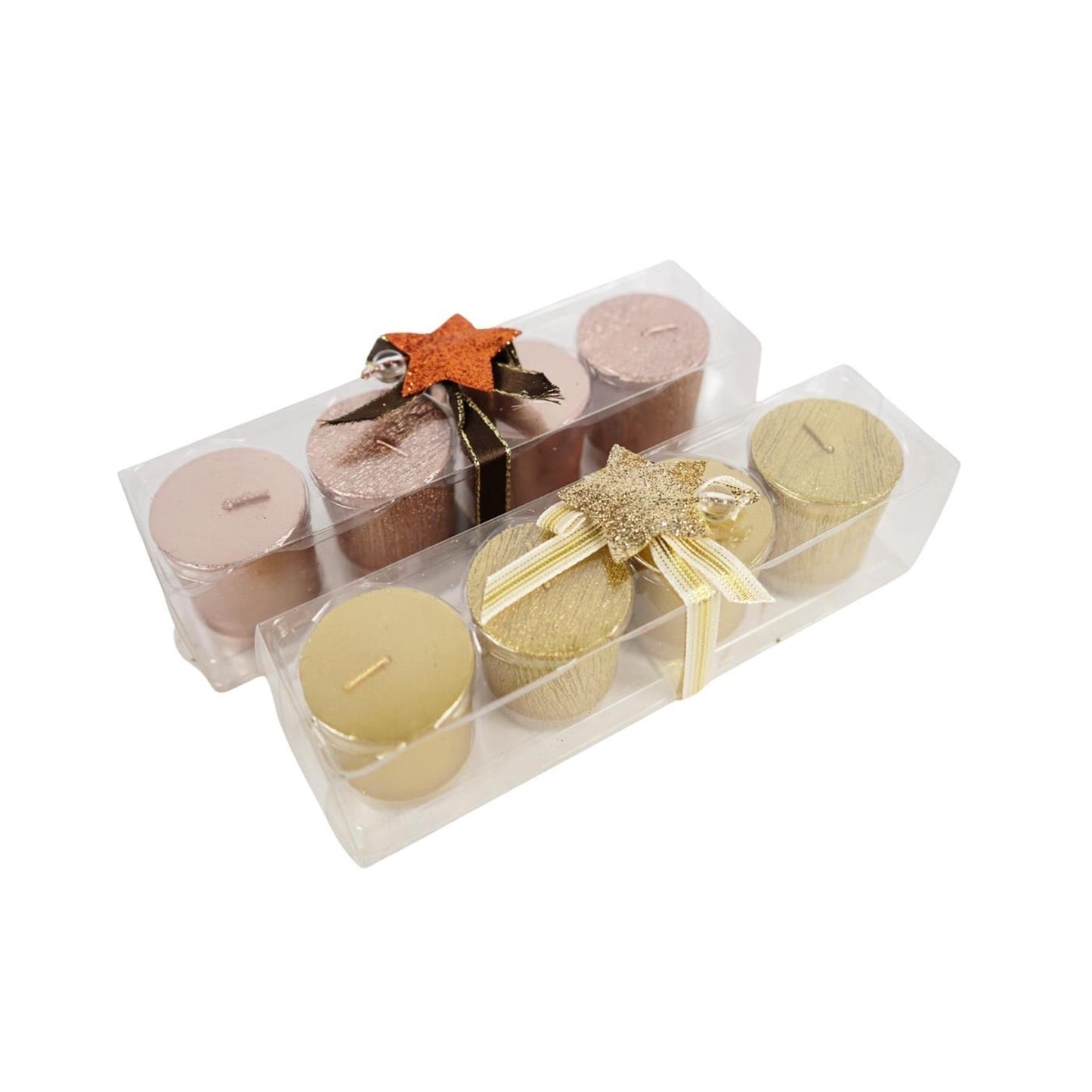Bougies paillettes métallisées 5cm lot de 4