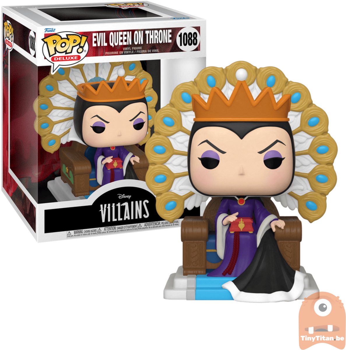 Figurine de collection Funko Blanche-Neige Disney pop ! méchants de luxe reine maléfique sur trône 9 cm multicolore