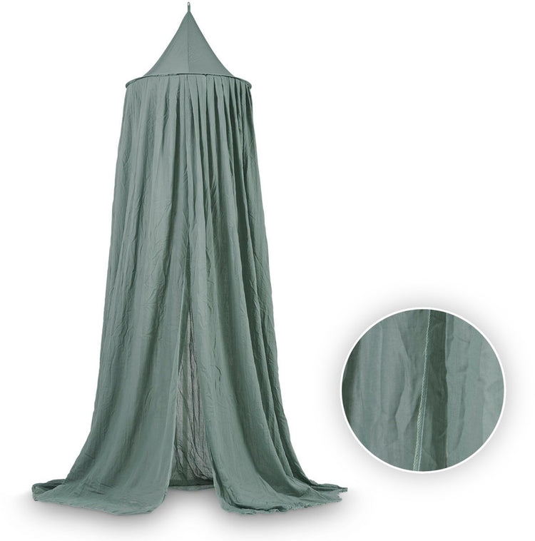 Jollein moustiquaire vintage - vert cendré - moustiquaire bébé, baldaquin - 245cm