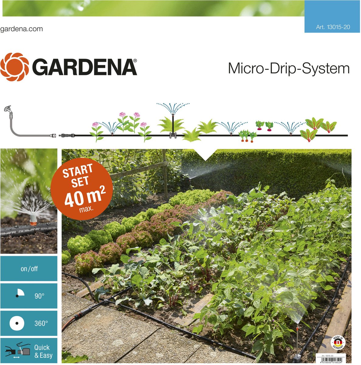 Gardena MDS commence pour des parterres de fleurs et des jardins de légumes