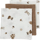 Lingettes hydrophiles Meyco pour bébés animaux de la forêt - paquet de 3 - caramel - 70x70cm