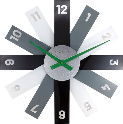 Nexttime plexi – horloge murale design – 40 cm – acrylique – noir – silencieuse