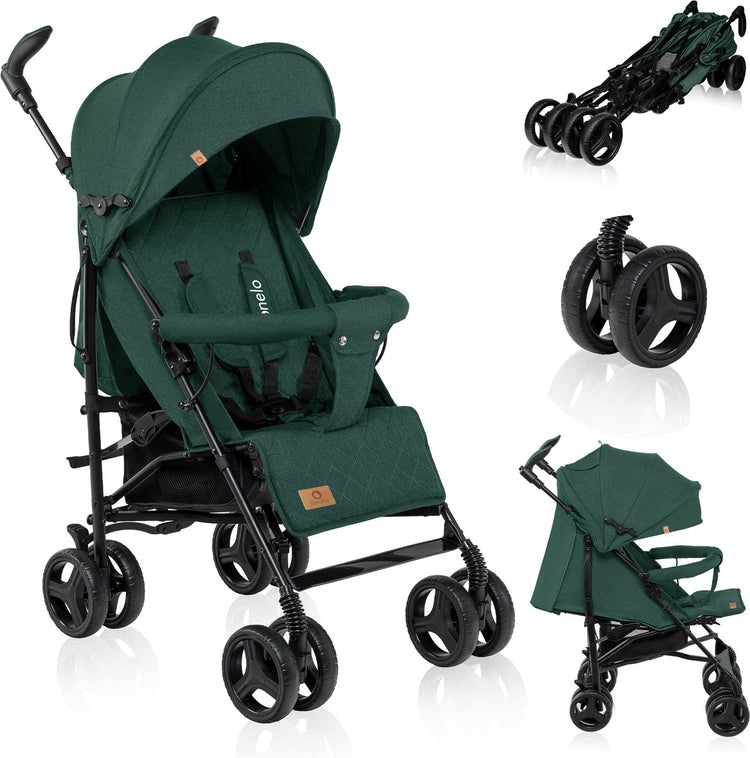 Lionelo irma - buggy - poussette - poussette durable et légère 7kg - convient aux enfants jusqu'à 15 kg - roues à suspension - 360° - de 6 mois à 5 ans - panier de rangement - poignée réglable - système de pliage rapide - taille compacte - moustiquaire