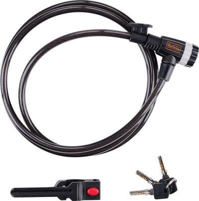 Câble antivol Black+decker bxchbl7002 - antivol pour vélo - adapté pour vélo, moto et scooter - longueur 180 cm - températures jusqu'à -20ºc - noir