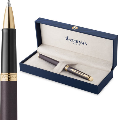 Stylo roller hémisphère Waterman | la version subtile | lave noire | point fin | avec coffret cadeau