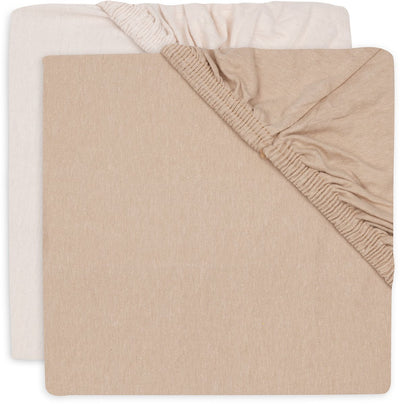 Drap-housse Jollein pour lit - 60x120cm - jersey - blush wild rose - 2 pièces
