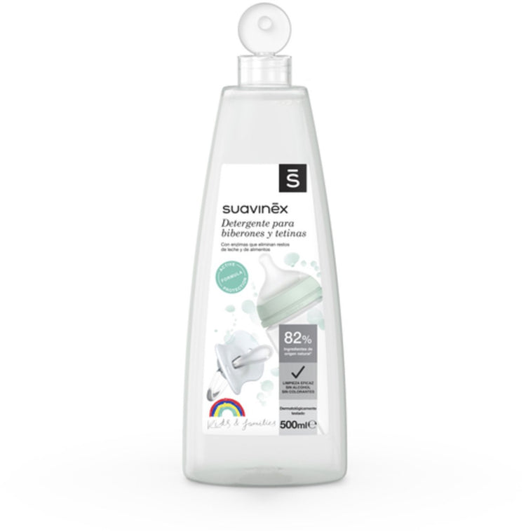 Gel nettoyant Suavinex pour tétines de biberon – 750 ml – sans parfum – sans danger pour les accessoires de bébé