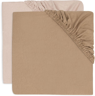 Jollein bébé - drap-housse berceau jersey 40 50x80 90cm - lit bébé - coton doux - 2 pièces - biscuit rose sauvage