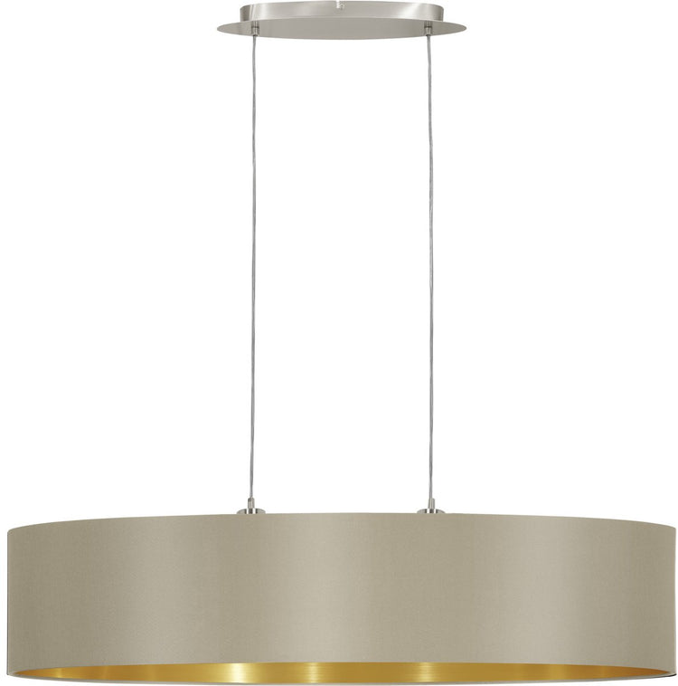 Eglo maserlo - suspension - 100 cm - gris taupe or