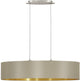 Eglo maserlo - suspension - 100 cm - gris taupe or