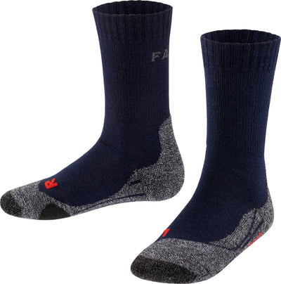 Falke tk2 anti-ampoules laine épaisse matière fonctionnelle chaussettes de marche enfants bleu - taille 23-26