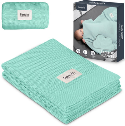 Couverture en bambou Lionelo - couverture pour bébé de luxe - hypoallergénique - antibactérienne - antifongique - 100% coton de bambou - thermorégulatrice - douce et respirante - durable - lavable - dès la naissance - 100×75 cm