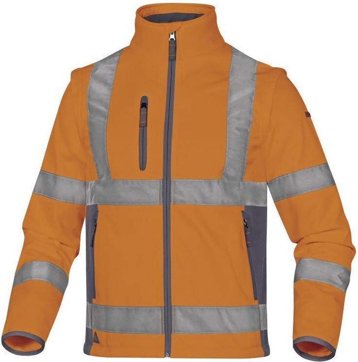 Delta plus veste softshell haute visibilité stretch 2en1 clair de lune - orange fluor | jaune - xl