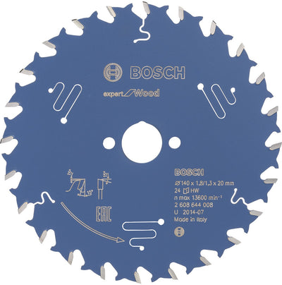 Bosch accessoires lame de scie circulaire expert pour bois 140x20x1,8 1,3x24 t - 2608644008