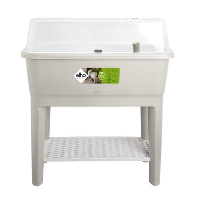 Elho noa table de culture 80 - bac de culture sur pieds avec couvercle - réservoir d'eau - ø 78,5 x h 34,2 cm - gris chaud
