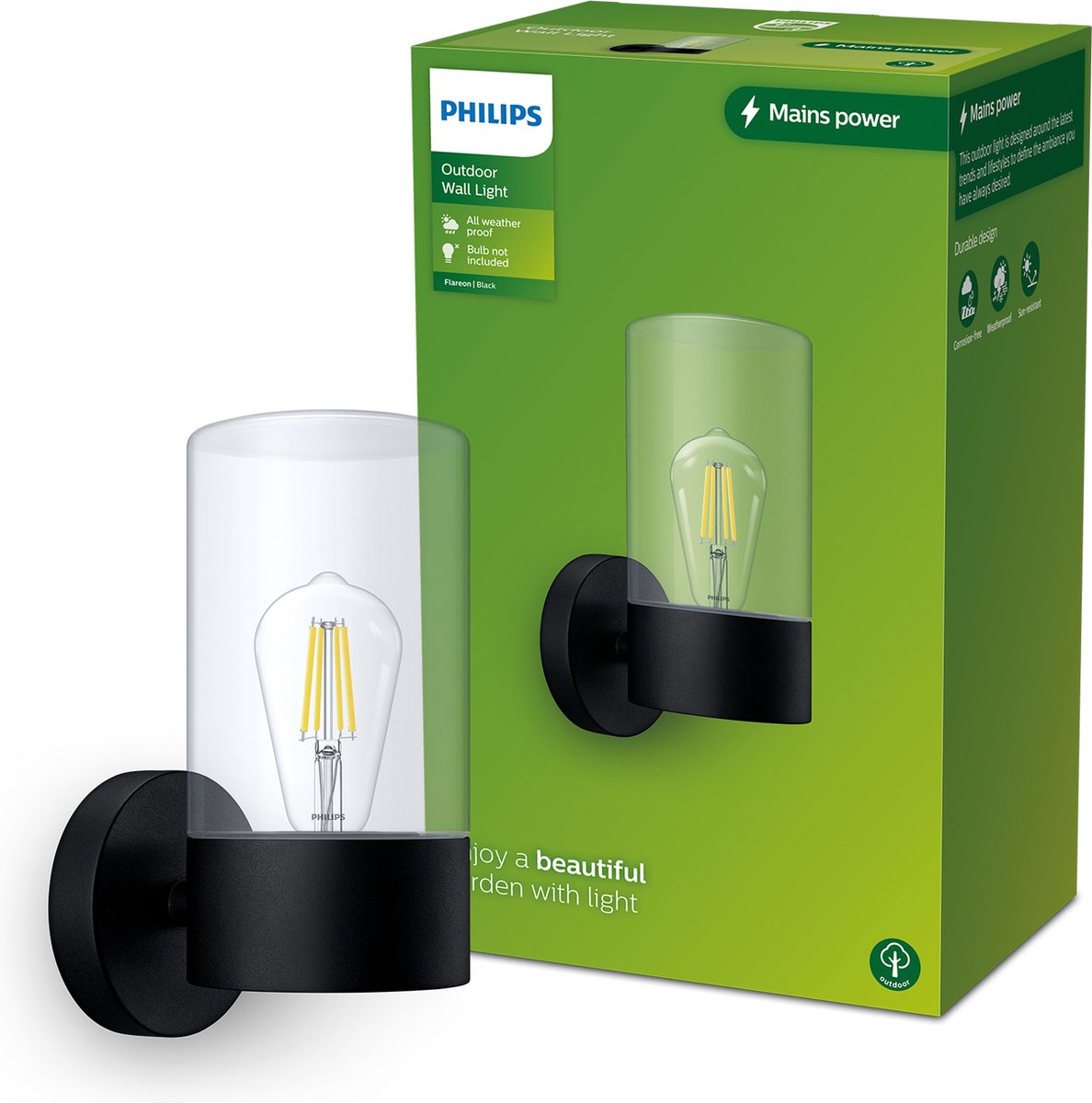 Philips LED Applique Philips Flareon - noire - E27