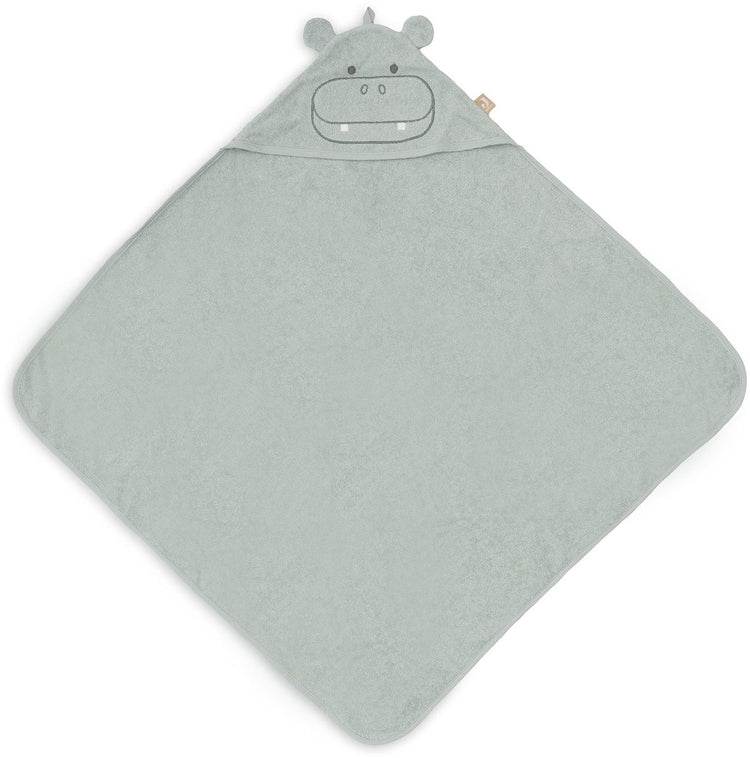 Jollein cape de bain en tissu éponge 75x75cm hippo happy