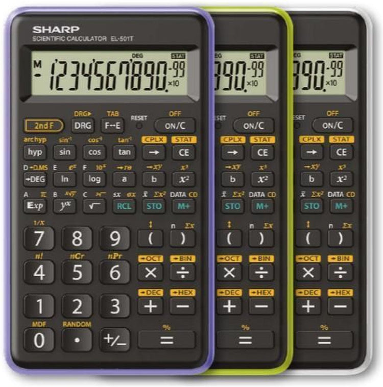 Calculatrice de poche Sharp el-501 t fonctionne sur piles, nombre de positions d'affichage : 12