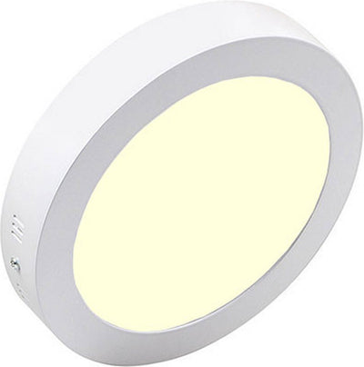 Downlight LED Ecobright - apparent rond 18w - blanc chaud 3000k - aluminium blanc mat - ø225mm