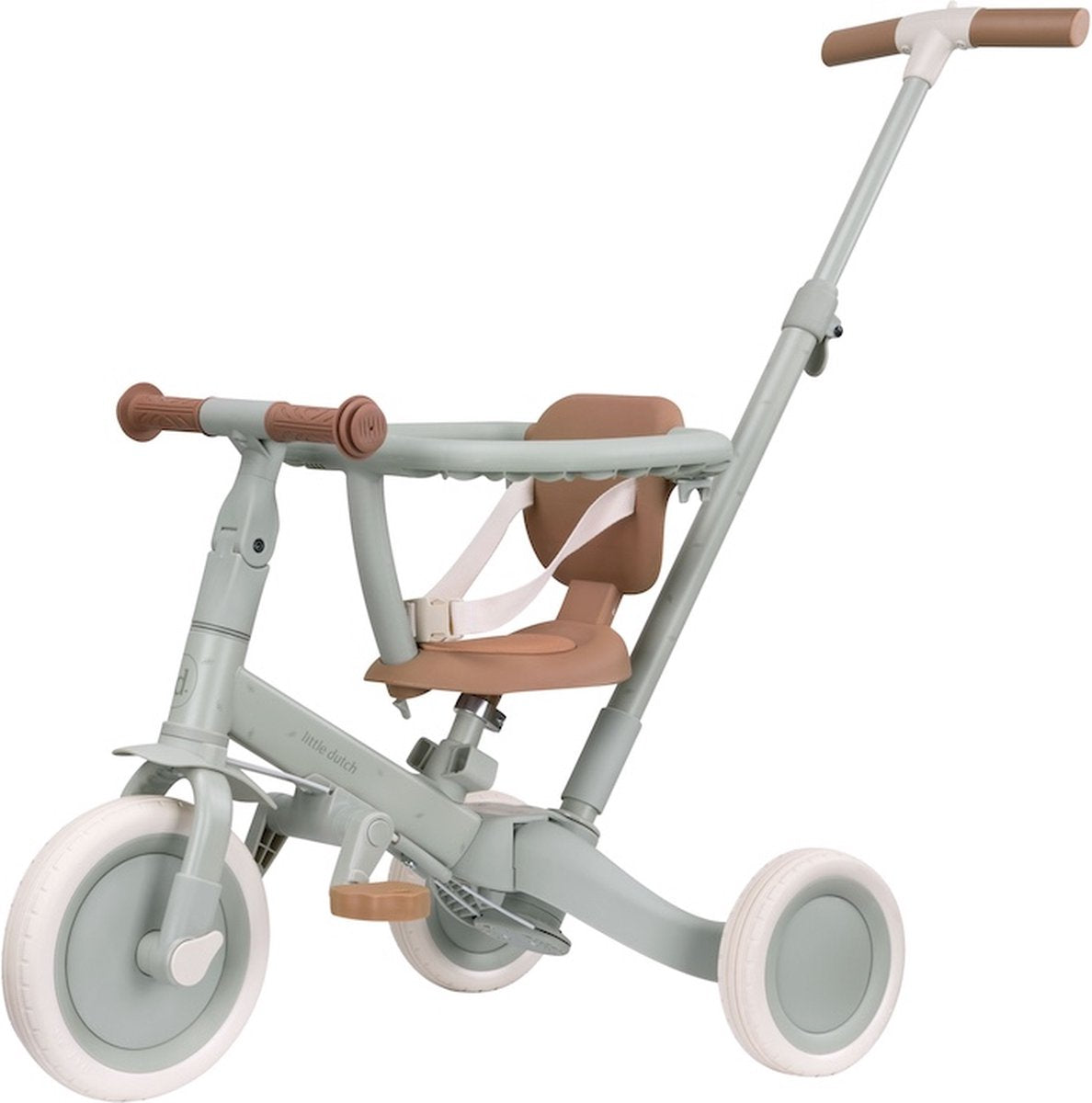 Little Dutch - Tricycle 4 en 1 avec barre de poussée - feuille verte