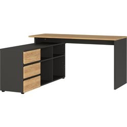 Bureau d'angle germania 4187-549 gw-lisbon 770 x 1460 x 1450 mm graphite, blanc