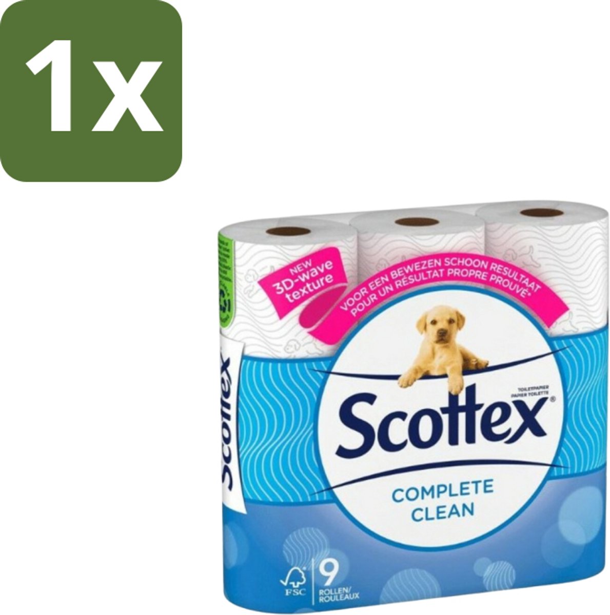 Page scottex – papier toilette – nettoyage complet 2 couches – 9 rouleaux – 1 pièce