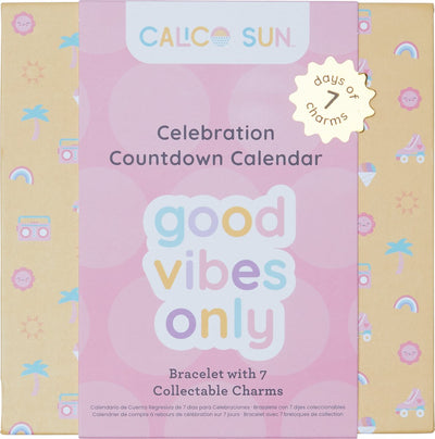 Calendrier de célébration du compte à rebours du soleil Calico, bonnes vibrations uniquement
