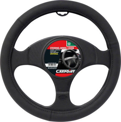 Carpoint housse de volant noir mat - diamètre 37-39 cm - antidérapant - plus d'adhérence - confort - universel
