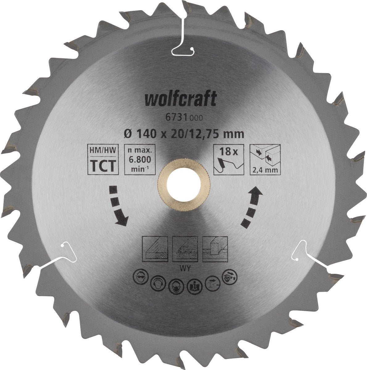 Wolfcraft - lame de scie circulaire 140x12,75mm - 18 dents - lame de scie pour scie circulaire - série marron - 6731000