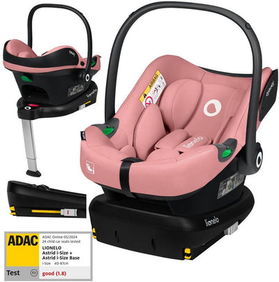 Ensemble Lionelo Astrid i-size – siège auto 40–87 cm + base isofix – testé adac – r129 i-size – mousse à mémoire de forme – appui-tête réglable – protection latérale – dri-seat – léger – universellement compatible