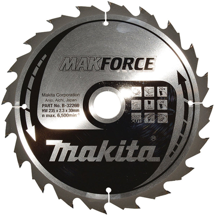 Accessoires Makita lame de scie circulaire | bois | 235x30x2,3 20t 20g - b-32269