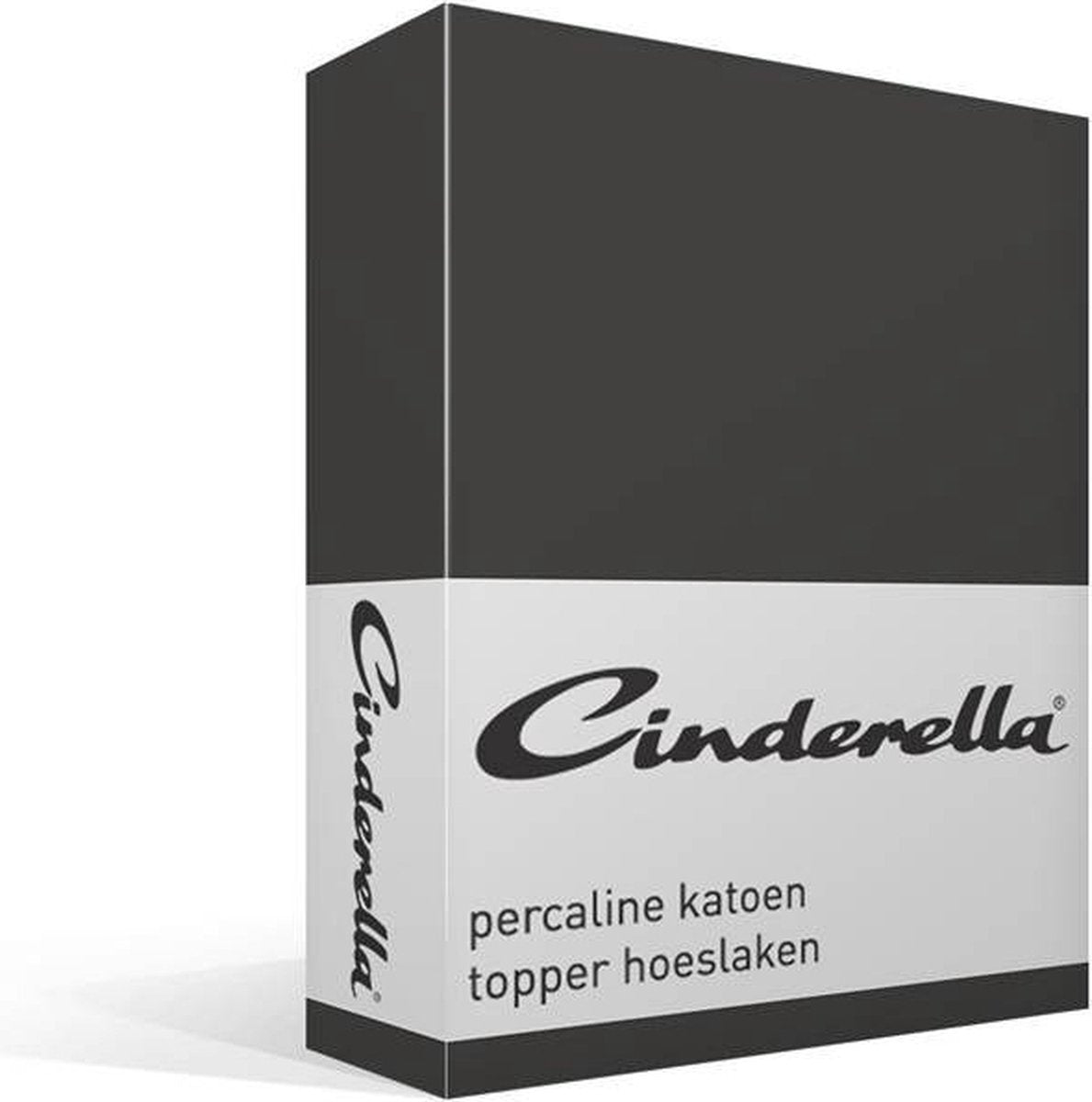 Week-end Cendrillon - drap-housse surmatelas - hauteur de matelas jusqu'à 15 cm - coton - 200x210 cm - anthracite