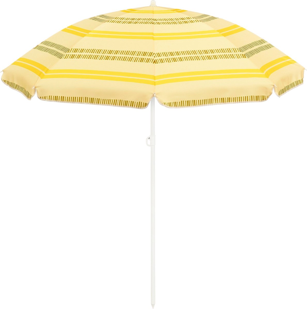 Parasol de plage à rayures Mica decorations - h180 x ø160 cm - jaune